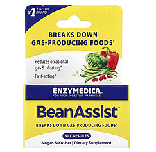 Фермент для перетравлення складних вуглеводів, BeanAssist, Enzymedica, 30 капсул
