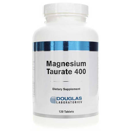 Магній таурат, Magnesium Taurate, Douglas Laboratories, підтримка роботи серця та формування кісток, 400 мг, 120 таблеток, фото 1