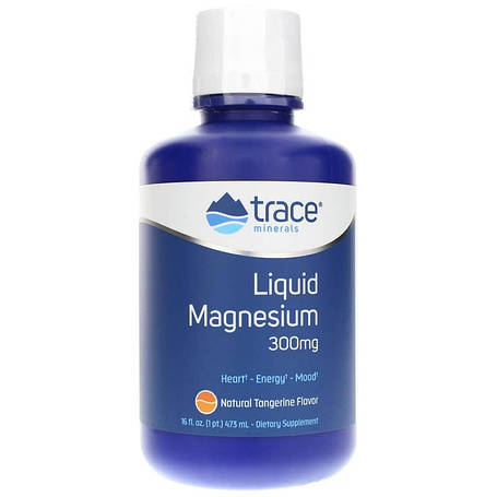 Магній рідкий , Liquid Magnesium, Trace Minerals Research, смак мандарину, 300 мг, 473 мл, фото 1