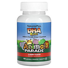 Риб'ячий жир для дітей, DHA for Kids, Nature's Plus, Animal Parade, вишневий смак, 90 жувальних цукерок
