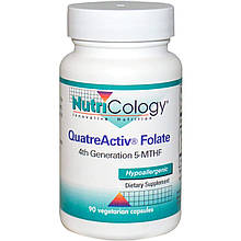 Фолат, 5-MTHF, QuatreActiv Folate, Nutricology, 90 капсул