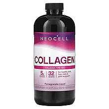 Колаген 1 та 3 типу, Collagen Type 1 & 3 Liquid, NeoCell, рідкий, концентрат гранату, 473 мл