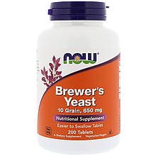 Пивні дріжджі, Brewer's Yeast, Now Foods, 1950 мг, 200 таблеток (650 мг у таблетці)