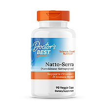Наттокіназа і серрапептаза, Best Natto-Serra, Doctor's Best, 90 капсул