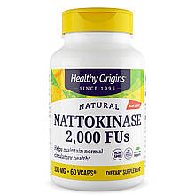 Наттокіназа, Nattokinase 2,000 FU's, Healthy Origins, 100 мг, 60 капсул