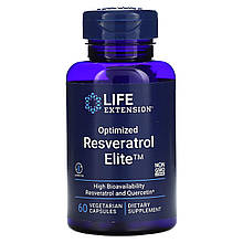 Ресвератрол, Optimized Resveratrol Elite, Life Extension, 60 вегетаріанських капсул