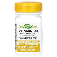 Вітамін D3, Vitamin D3, Nature's Way, підвищена сила, 50 мкг (2000 МО), 120 капсул