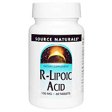 R ліпоєва кислота, R-Lipoic Acid, Source Naturals, 100 мг, 60 таб.
