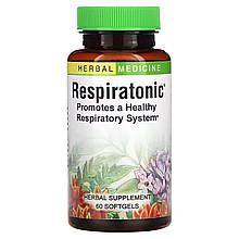 Тонік для легенів, Respiratonic, Herbs Etc., респіратонік, 60 м'яких таблеток