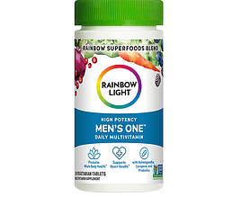 Мультивітаміни для чоловіків, Men's One, Rainbow Light, одна на день, висока ефективність, 30 вегетаріанських таблеток