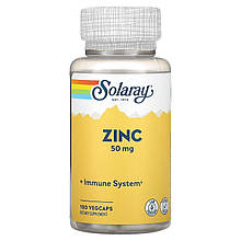 Хелатний цинк, Zinc, Solaray, 50 мг, 100 капсул
