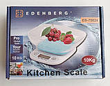 Кухонні ваги Edenberg Eb-75824 до 10 кг з чашею та підсвічуванням, біла платформа, фото 3