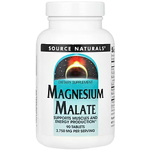 Магній малат, Magnesium Malate, Source Naturals, 3750 мг, 90 таблеток (1250 мг в 1 таблетці)