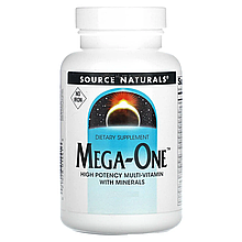 Мультивітаміни та мінерали, без заліза, Mega-One, Source Naturals, по 1 на день, 30 таблеток