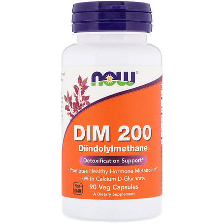 Диіндолілметан, DIM-200, Now Foods, 90 вегетаріанських капсул, фото 1