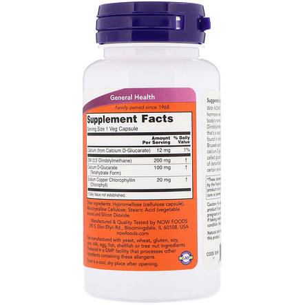 Диіндолілметан, DIM-200, Now Foods, 90 вегетаріанських капсул, фото 3