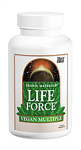 Мультивітаміни, Life Force Vegan Multiple, Source Naturals, веганські, баланс життєвих сил, 60 таблеток