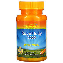 Маточне молочко, Royal Jelly, Thompson, надефективне, 2000 мг, 60 вегетаріанських капсул