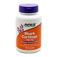 Акулячий хрящ, Shark Cartilage, Now Foods, 750 мг, 100 капсул