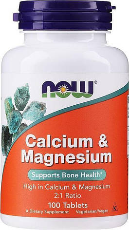 Кальцій та магній, Calcium & Magnesium, Now Foods, 100 таблеток, фото 1