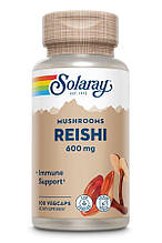 Гриби рейші, Reishi Mushroom, Solaray, 600 мг, 100 рослинних капсул