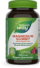 Магній цитрат, Magnesium Gummy, Nature's Way, зі смаком ягід, 100 мг, 60 жувальних цукерок