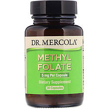 Фолат, Folate, Dr. Mercola, 5 мг, 30 капсул