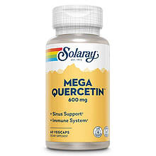 Мега кверцетин, Mega Quercetin, Solaray, 600 мг, 60 рослинних капсул