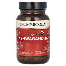 Ашваганда, Ashwaganda, Dr. Mercola, органік, 60 капсул