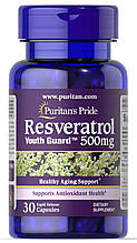 Ресвератрол, Resveratrol, Puritan's Pride, 500 мг, 30 капсул