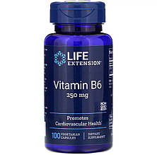 Вітамін В6 (піридоксин), Vitamin B6, Life Extension, 250 мг, 100 вегетаріанських капсул