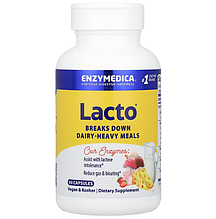 Ферменти для травлення, лакто, Lacto, Enzymedica, молочна формула для травлення, 90 капсул