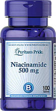 Ніацинамід, Niacinamide, Puritan's Pride, 500 мг, 100 таблеток