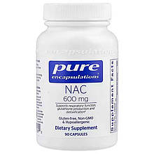 NAC (N-ацетилцистеїн), NAC (n-acetyl-l-cysteine), Pure Encapsulations, підтримка дихальної функції, вирtions, підтримка дихальної