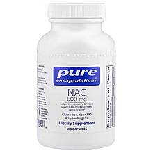 NAC (N-ацетилцистеїн), n-acetyl-l-cysteine, Pure Encapsulations, підтримка дихальної функції, утворення глутатіону і детоксикації,