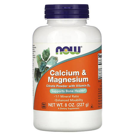 Кальцій та магній, Calcium & Magnesium, Now Foods, 227 г, фото 1