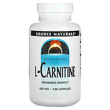 L-карнітин, L-Carnitine, Source Naturals, 500 мг, 120 капсул