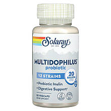 Пробіотик, Multidophilus 12, Solaray, 20 млрд КУО, 50 капсул