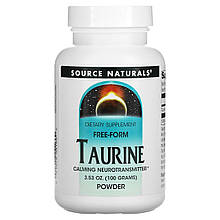 Таурин, Taurine Powder, Source Naturals, порошок, 100 грам