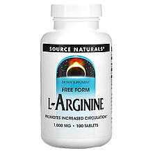 Аргінін, L-Arginine, Source Naturals, вільна форма, 1000 мг, 100 таблеток