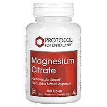 Магній цитрат, Magnesium Citrate, Protocol for Life Balance, 100 веганських таблеток