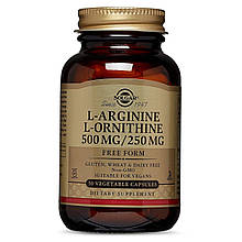 Aргінін орнітин, L-Arginine L-Ornithine, Solgar, 500/250 мг, 50 капсул