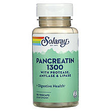 Панкреатин, Pancreatin 1300, Solaray, 90 капсул