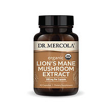 Їжовик гребінчастий, Lion's Mane Mushroom, Dr. Mercola, органік, екстракт, 500 мг, 30 капсул