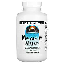 Магній малат, Magnesium Malate, Source Naturals, 3750 мг, 360 таблеток (1250 мг в 1 таблетці)