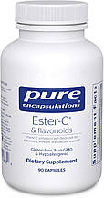 Естер-C та флавоноїди, Ester-C & flavonoids, Pure Encapsulations, антиоксидантна, імунна та судинна підтримка, 90 капсул