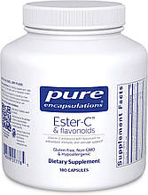 Естер-C та флавоноїди, Ester-C & flavonoids, Pure Encapsulations, антиоксидантна, імунна та судинна підтримка, 90 капсул