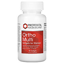 Мультивітаміни для жінок, Ortho Multi for Women, Protocol for Life Balance, 90 гелевих капсул