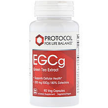 Екстракт зеленого чаю, EGCg Green Tea, Protocol for Life Balance, 200 мг, 90 вегетаріанських капсул