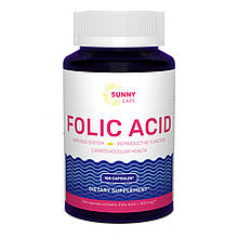 Фолієва кислота, Folic Acid Powerfull, Sunny Caps, 400 мкг, 100 капсул